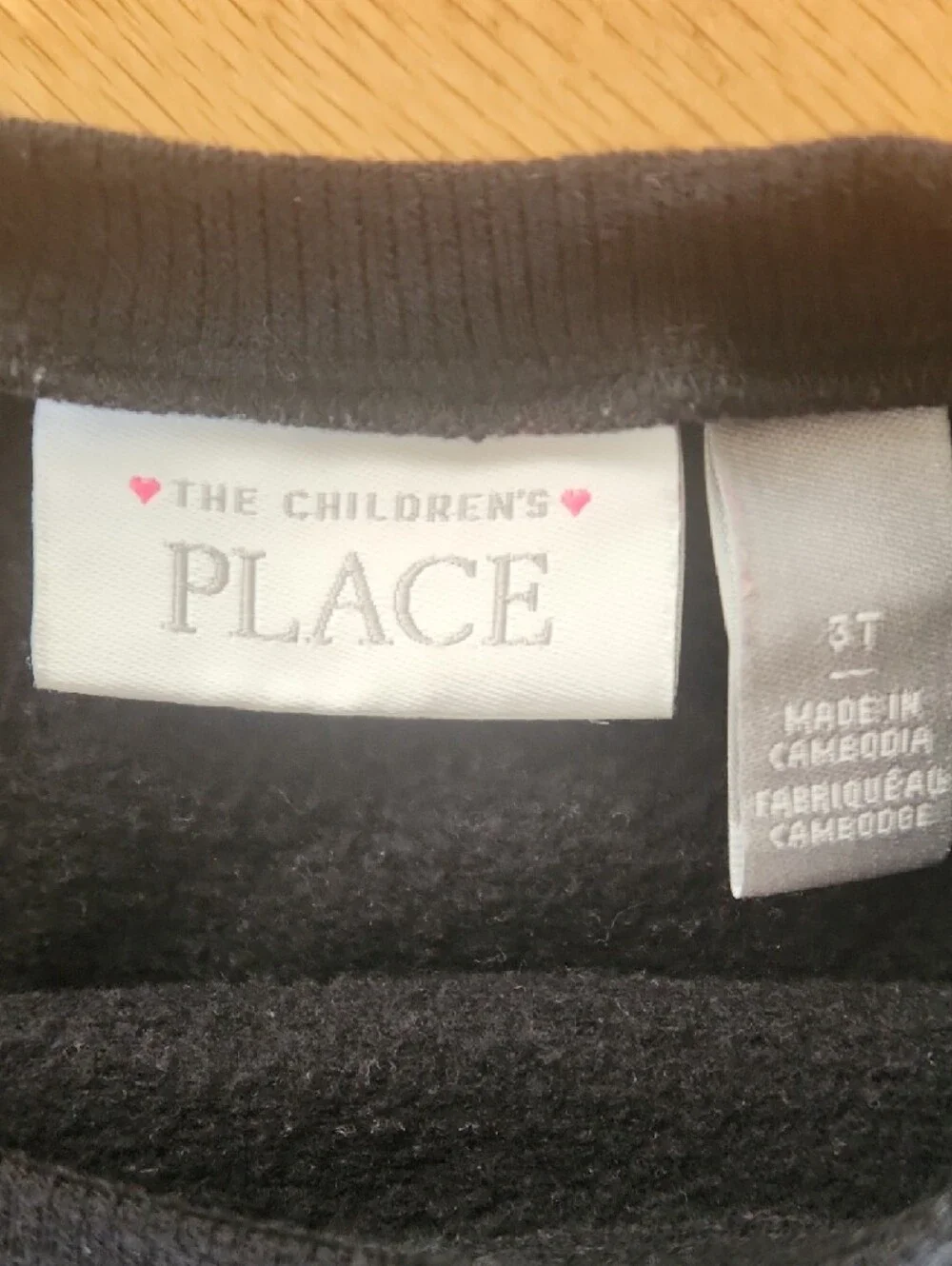 Children's Place Black Sweatshirt with Neon Heart Accents 3 T